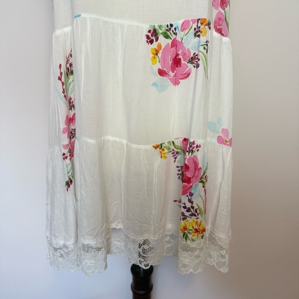 In Bloom by Jonquil Floral Slip Dress with Lace Accents Size L - Picture 5 of 11